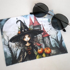 Linge de nettoyage pour lunettes, Linge de nettoyage pour lunettes d&#39;Halloween, Nettoyage de lunettes de sorcière, Halloween, Nettoyant pour écran