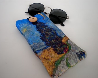 Van Gogh glasses case, sunglasses case, eyeglasses case, Case for sunglasses, glasses sleeve