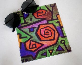 Glasses cleaning cloth, Paul klee, Glasses cleaning, Microfiber cleaning, Screen cleaner, Paul klee glasses cleaning cloth