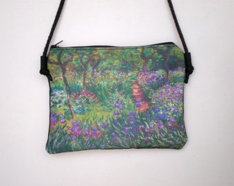 Monet Crossbody Tasche, Schultertasche, Claude Monet, kleine Tasche, bedruckte Tasche