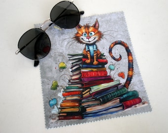 Glasses cleaning cloth, Cat glasses cleaning cloth, Microfiber cleaning, Screen cleaner, Glasses cleaning