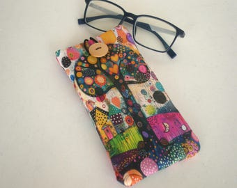 Sunglasses case, Eyeglasses case, Tree of life, Soft eyeglass case, Case for sunglasses, Quilted eyeglass case
