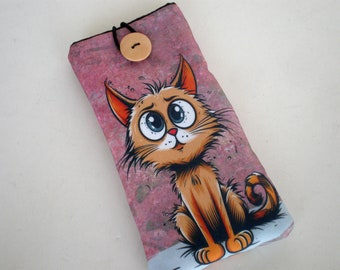 Cell phone case, Mobile sleeve, Cat cover, iPhone case, Galaxy sleeve, Cat cell phone case