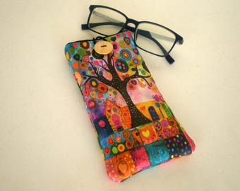 Sunglasses case, Eyeglasses case, Tree of life, Soft eyeglass case, Case for sunglasses, Quilted eyeglass case