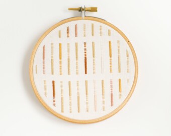 Rust + Gold Matchsticks // Abstract Embroidery Hoop (4 in.)