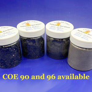 Frit — COE 90 & 96 — Coarse / Medium / Fine / Powder — 4 oz Jars