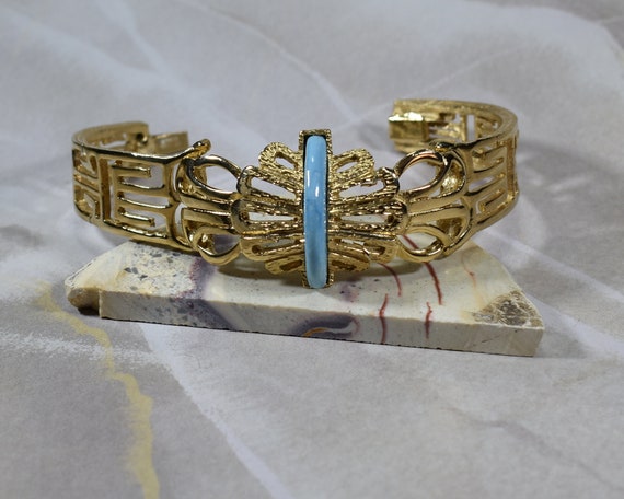 CLEARANCE Mid Century Gold Finish Cuff Bracelet - image 1