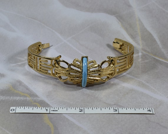 CLEARANCE Mid Century Gold Finish Cuff Bracelet - image 4