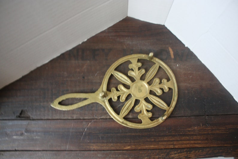Vintage Brass Round Trivet Etsy