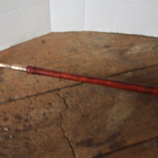 Vintage Long Handle Wood and Brass Candle Snuffer