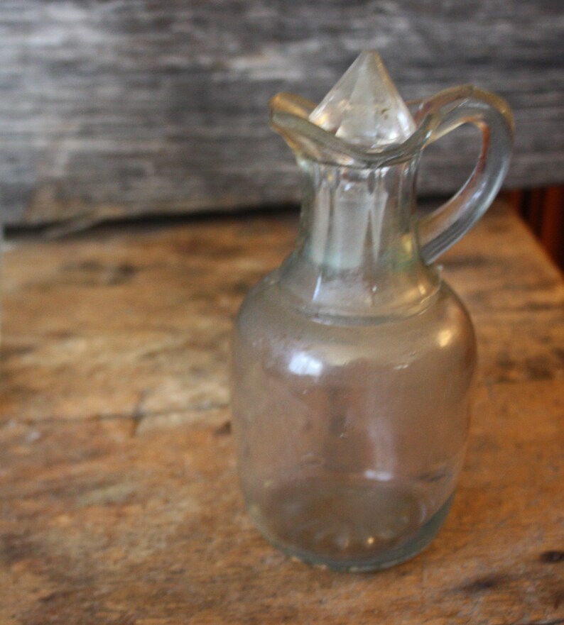 Vintage Cruets Oil Vinegar Bottles Set of Three Large Med Etsy