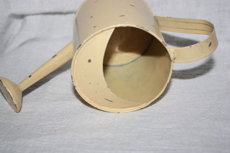 Vintage Small Cream Color Silver Specks Watering Can