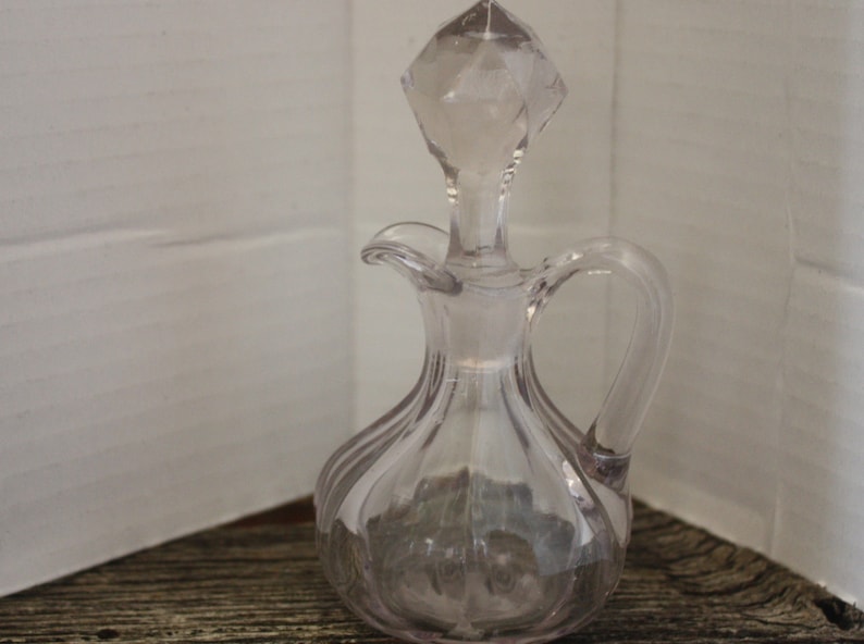 Vintage Glass Small Cruet With Stopper Etsy