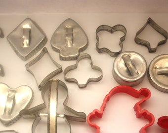 Vintage Lot of Metal and Plastic Cookie Cutters