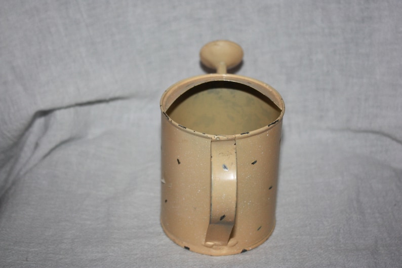 Vintage Small Cream Color Silver Specks Watering Can