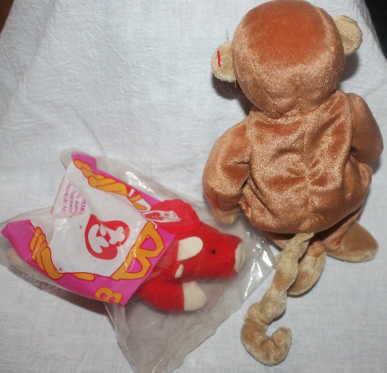 Vintage Ty Beanie Babies Bongo Monkey 1995 and 1993 Snort Pig - Etsy