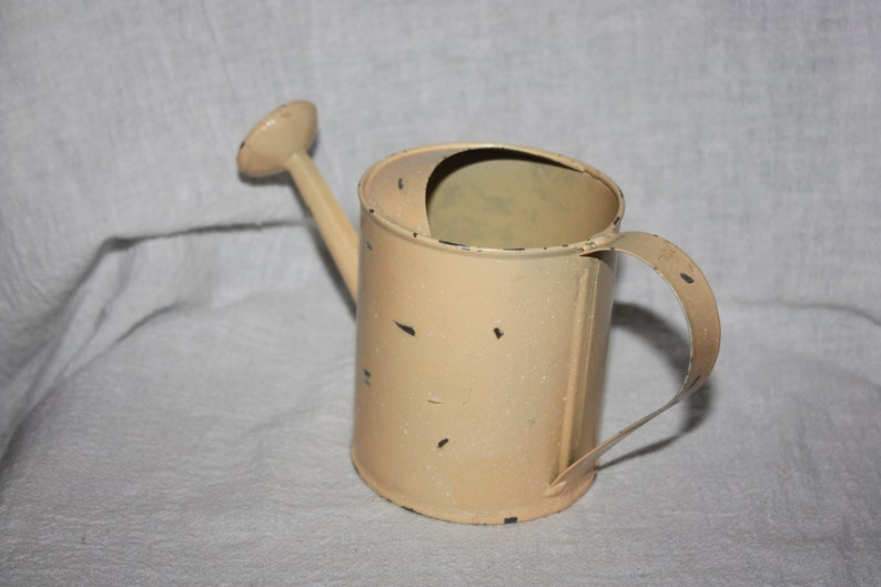 Vintage Small Cream Color Silver Specks Watering Can
