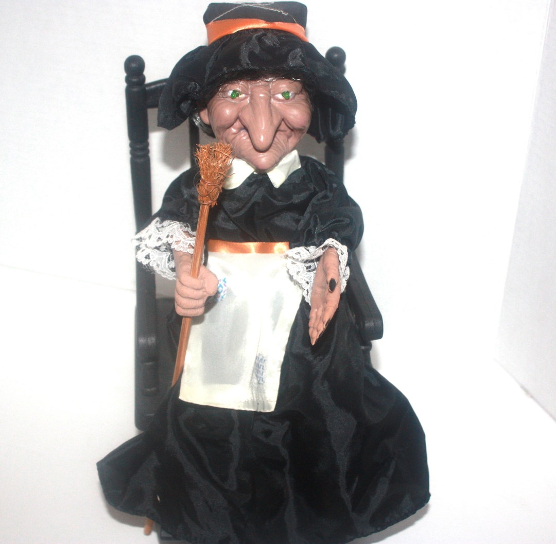 Vintage Halloween Decor Witch in Rocking Chair Etsy