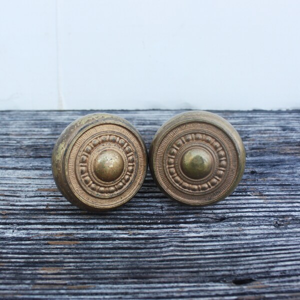 Vintage Pair Brass Door Knobs