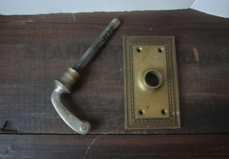 Architectural Salvage Vintage Door Knob and Backplate Brass Etsy