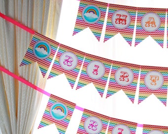 INSTANT DOWNLOAD - The Rainbow Party Collection - Happy Birthday Banner