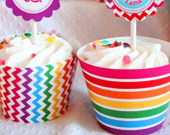 INSTANT DOWNLOAD - The Rainbow Party Collection - Cupcake wrappers