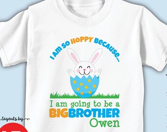 Easter big brother shirt or bodysuit - personalized Spring Pregnancy Announcement idea gift