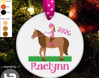 Personalized Horseback Rider Christmas Ornament: Personalized With Name & Year