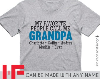 grandpa shirt with grandchildren names