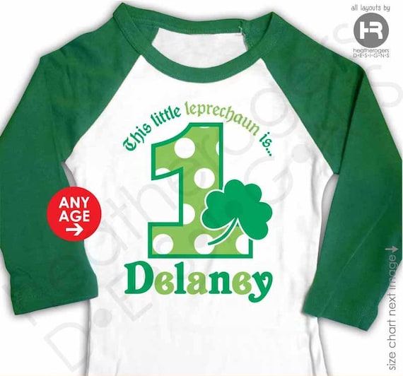 Monogram St. Patrick's Day Birthday Shirt - Personalized St. Patrick's Day Shirt - Kids St. Patrick's Day Raglan tshirt