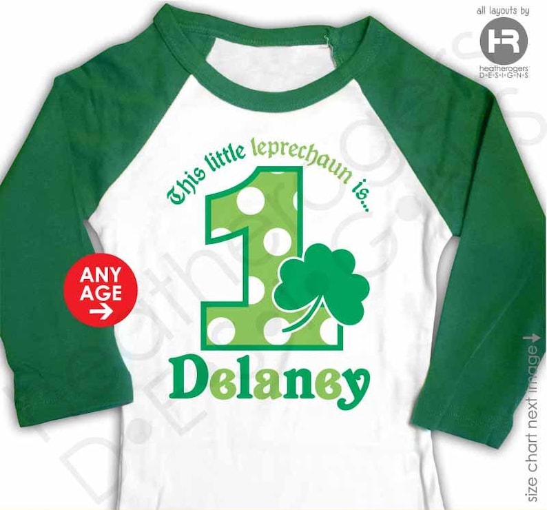 Monogram St. Patrick's Day Birthday Shirt - Personalized St. Patrick's Day Shirt - Kids St. Patrick's Day Raglan tshirt bild 1