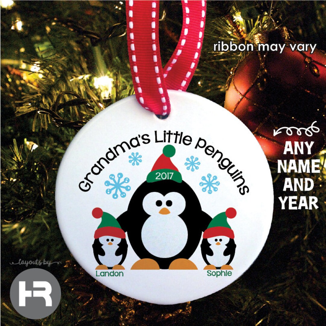 Grandma's Little Penguins Christmas Ornament Grandma Christmas Ornament