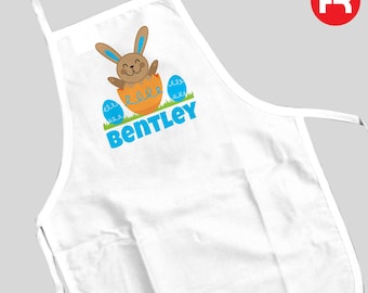 Easter Apron - Easter Bunny Apron Adult Size or Kids Size personalized - Perfect Easter Egg Dying Party or Easter Brunch Apron
