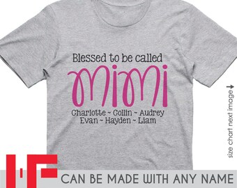 Blessed Mimi Shirt Personalized with Grandchild Names
