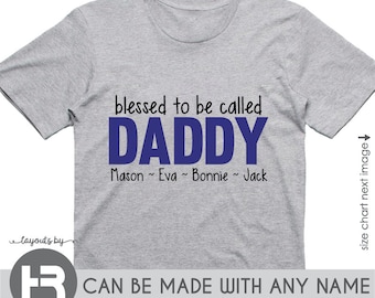 Blessed Daddy T-Shirt Personalized with children names