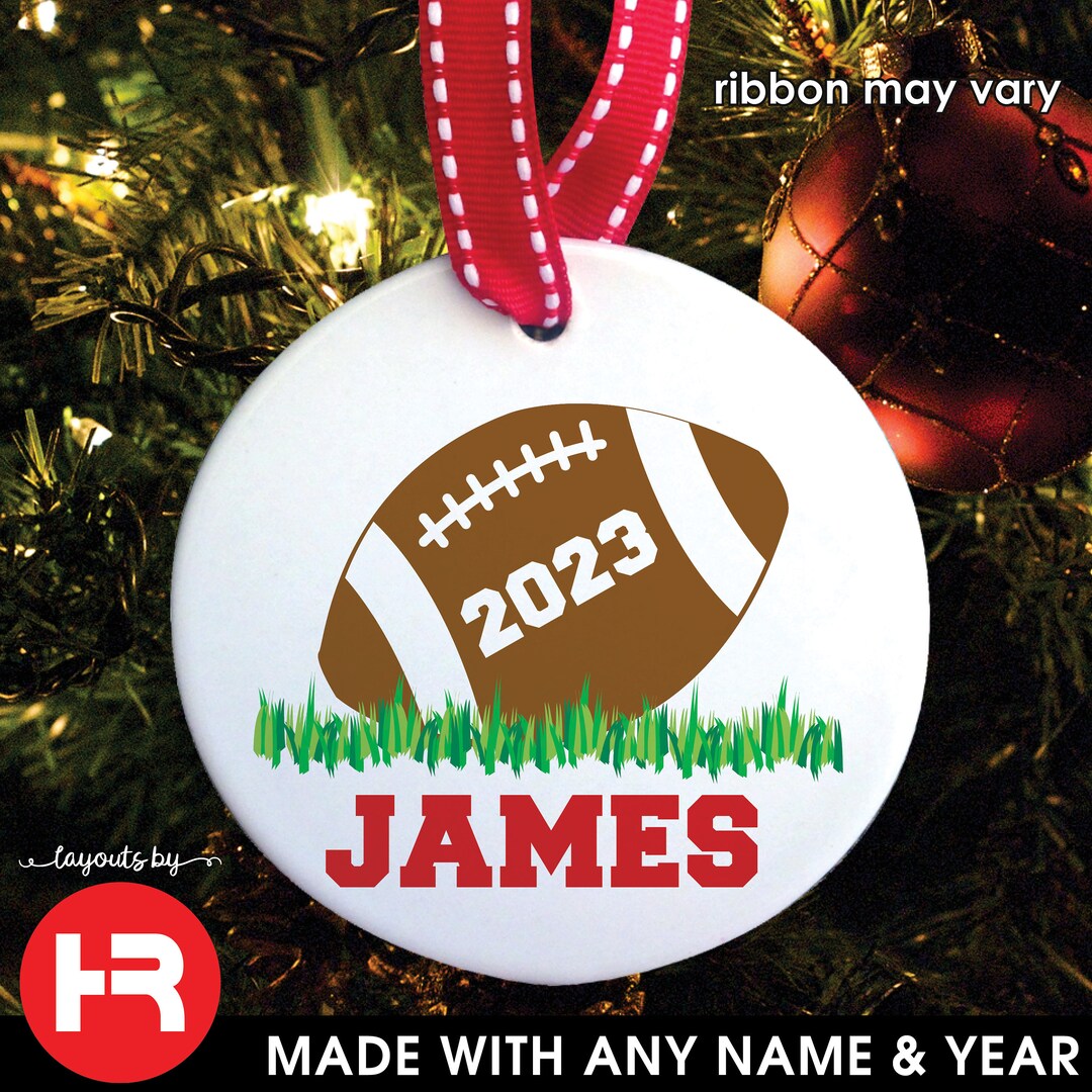 Football Christmas Ornament Custom Made Personalized Kids Christmas