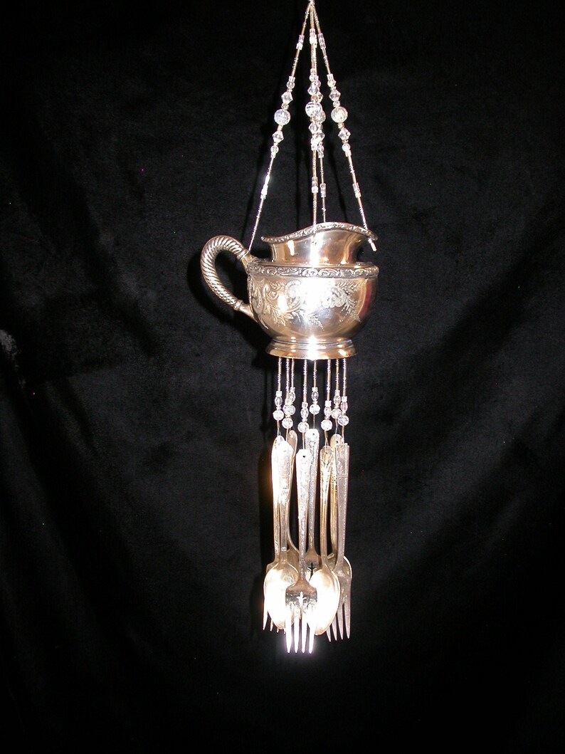 Wind Chimes Silver Plate Creamer Silverware Unique Vintage Etsy