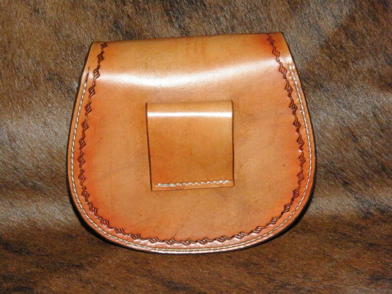 Custom Hand Tooled Leather Belt Bag / Rounded Belt Bag / Etsy