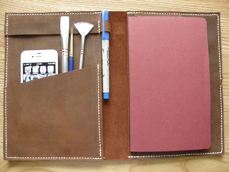 Leather Ipad Mini/moleskine Notebook Cover Etsy