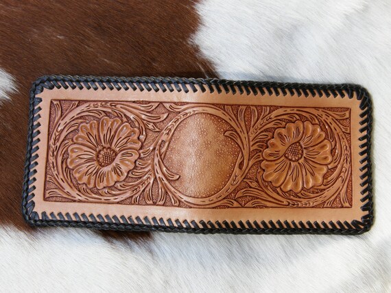 Custom / Personalized Hand Tooled Leather Wallet / Sheridan | Etsy