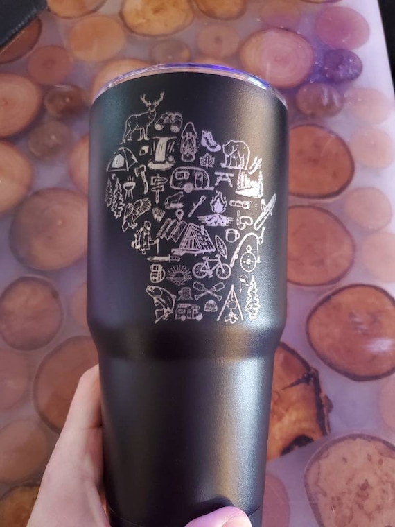 30 Oz Personalized Engraved Powder Coated Tumblers With Silicone Straw,  Made to Order Personalization - Etsy
