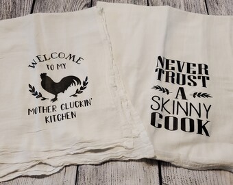 Flour sack towels | personalized kitchen towels | funny towels | kitchen gifts