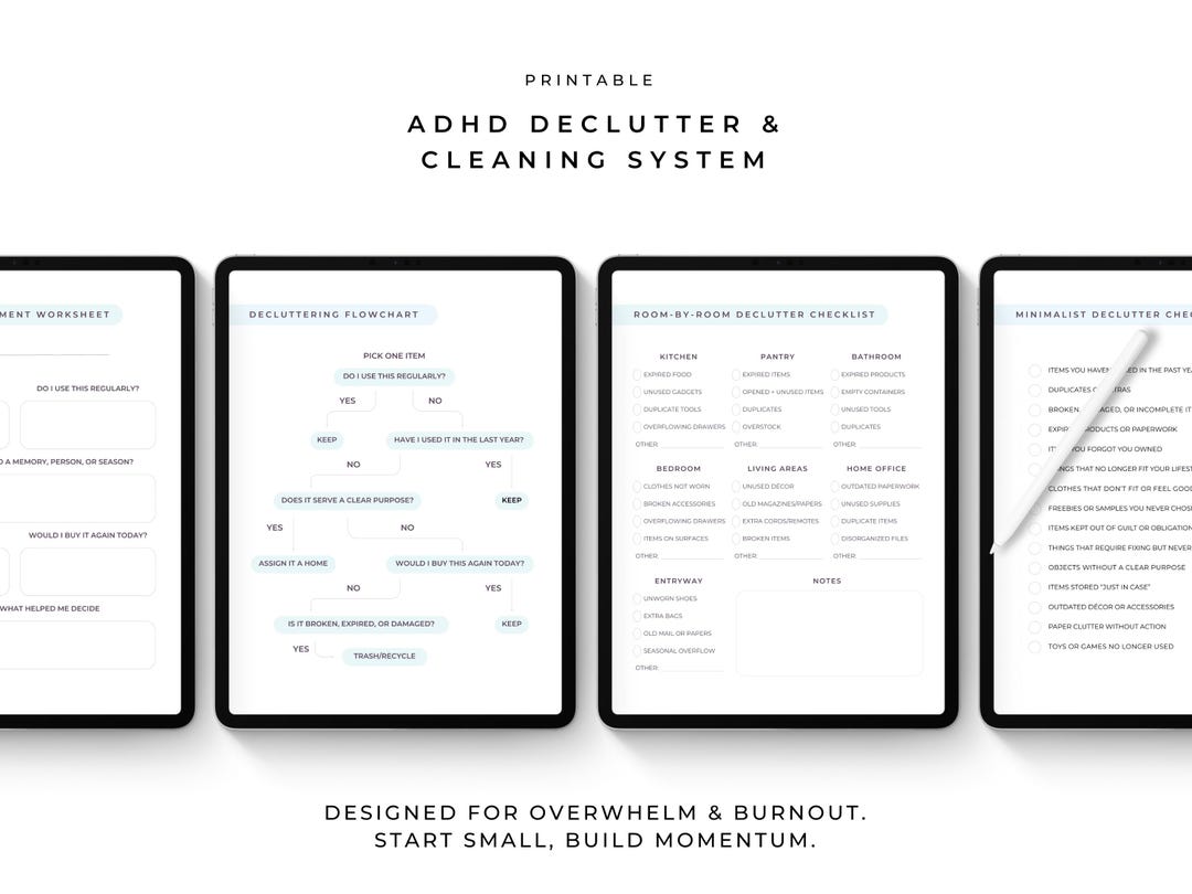 ADHD Cleaning & Declutter Printable | ADHD Friendly Home Organization ...