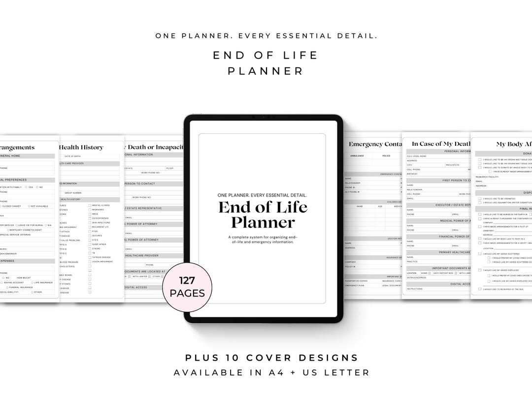 End of Life Planner Printable PDF for Aging Parents, Just in Case ...