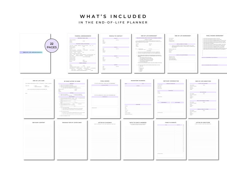 End of Life Planner Printable PDF for Aging Parents, Just in Case ...
