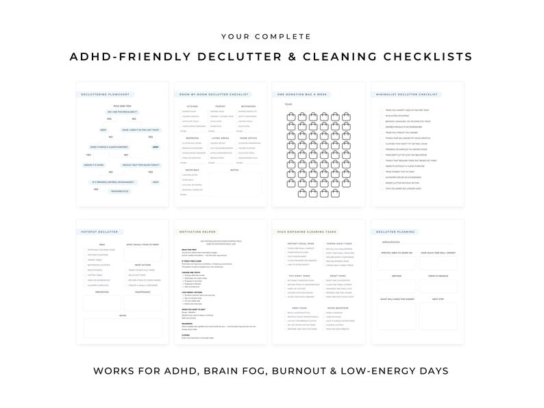 ADHD Cleaning & Declutter Printable | ADHD Friendly Home Organization ...