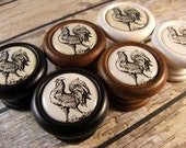 Handmade Rooster Kitchen Knob, Pull, Handle in Wood for Cabinet Door, Furniture Drawer Price is for 1 Knob (Discount Quantities Available)