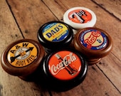 Classic Coke, Pepsi, 7 Up, A W, Dad 39 s Vintage Decorative Wood Knobs, Pulls Price is for 1 Knob (Quantity Discounts Available )