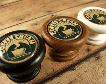 Coffee Cream Kitchen Wood Knob, Pull for Cabinet, Furniture Drawer, etc...Price is for 1 Knob (Quantity Discounts Available!)