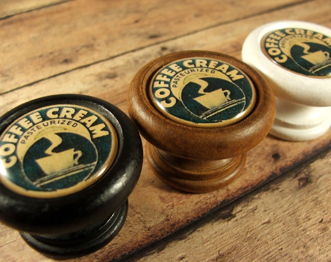 Coffee Cream Kitchen Wood Knob, Pull for Cabinet, Furniture Drawer, etc...Price is for 1 Knob (Quantity Discounts Available!)